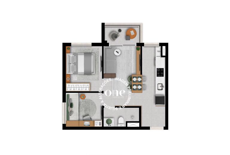 Nex One Paraiso - Planta 2 dorms - 43m2 - final05